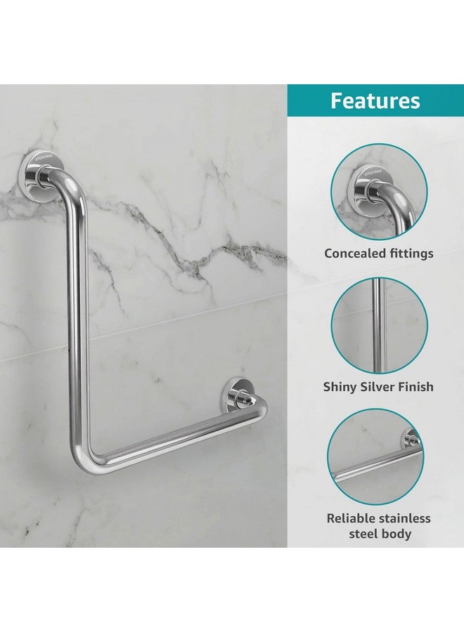 Plantex L-Shape Bathroom Handle for Senior Citizen/Grab Bar for Toilet/Support for Elderly People - Stainless Steel, Pack of 1 (Chrome) - Image 3