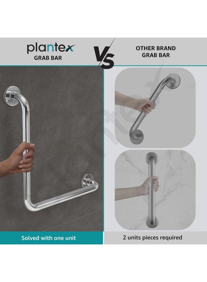 Plantex L-Shape Bathroom Handle for Senior Citizen/Grab Bar for Toilet/Support for Elderly People - Stainless Steel, Pack of 1 (Chrome) - Image 5