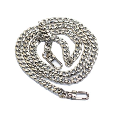 Model Worker DIY Iron Flat Chain Strap Handbag Chains Purse Chain Straps Shoulder Cross Body Replacement Straps with Metal Buckles (39.4", Silver) - Image 2