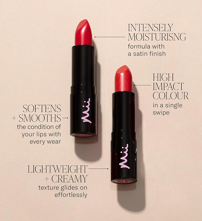 Mii Cosmetics Moisturising Lip Lover Long Lasting Plump Lipstick Smile 02 - Image 4