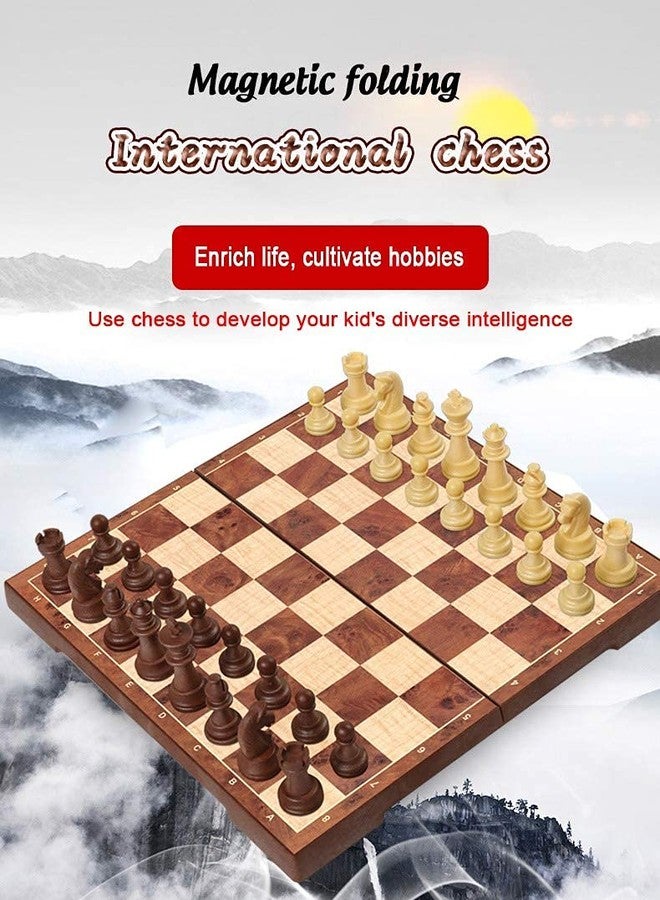 SHIPEASE Foldable Magnetic Chess Board Educational Toys Travel Chess Set with Folding Board for Kids and Adults Indoor Outdoor Educational Travel Toys Wooden Color 12x12 Inch (Brown Chess) - Image 5