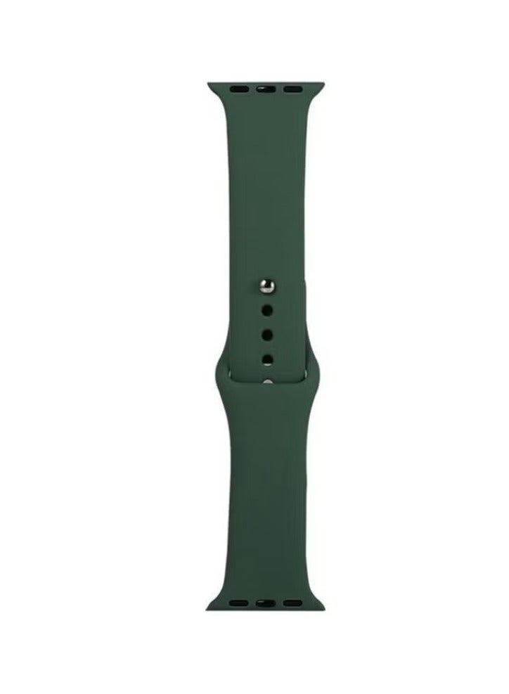 Watch Silicone Watch Band Compatible with Apple Watch 42mm 44mm 45mm 46mm 49mm – Soft Sport Replacement Strap for Apple Watch Ultra, SE, Series 9/8/7/6/5/4 – Green - Image 3