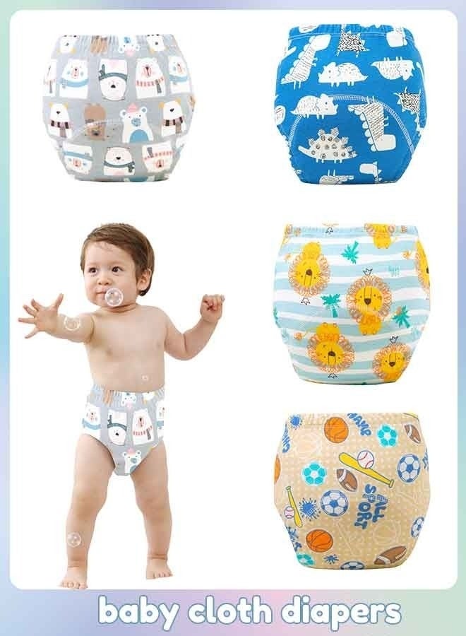 4 Pieces Baby Cloth Diaper Potty Training Pants for Boy and Girls Breathable Potty Training Underwear - Image 3