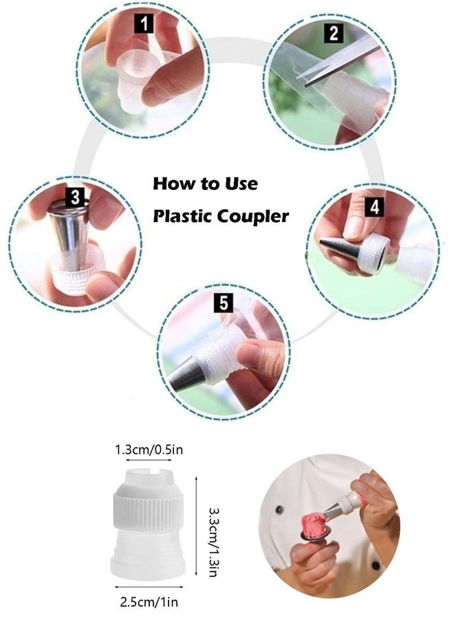Bmaacye Petal Piping Tips Set with Coupler,101s,101,102,103,104 Rose Icing Flower Tip for Small Roses,Petals,Ruffles,Bows,Pansies& Standard Coupler for Switching - Image 4