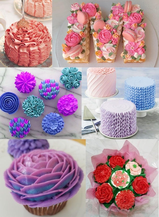 Bmaacye Petal Piping Tips Set with Coupler,101s,101,102,103,104 Rose Icing Flower Tip for Small Roses,Petals,Ruffles,Bows,Pansies& Standard Coupler for Switching - Image 2