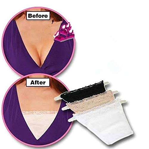 Finesse Mock Camisole Deep Neck Cleavage Cover Miracle Cami for Women - Set of 3 - Black White & Red - Image 4