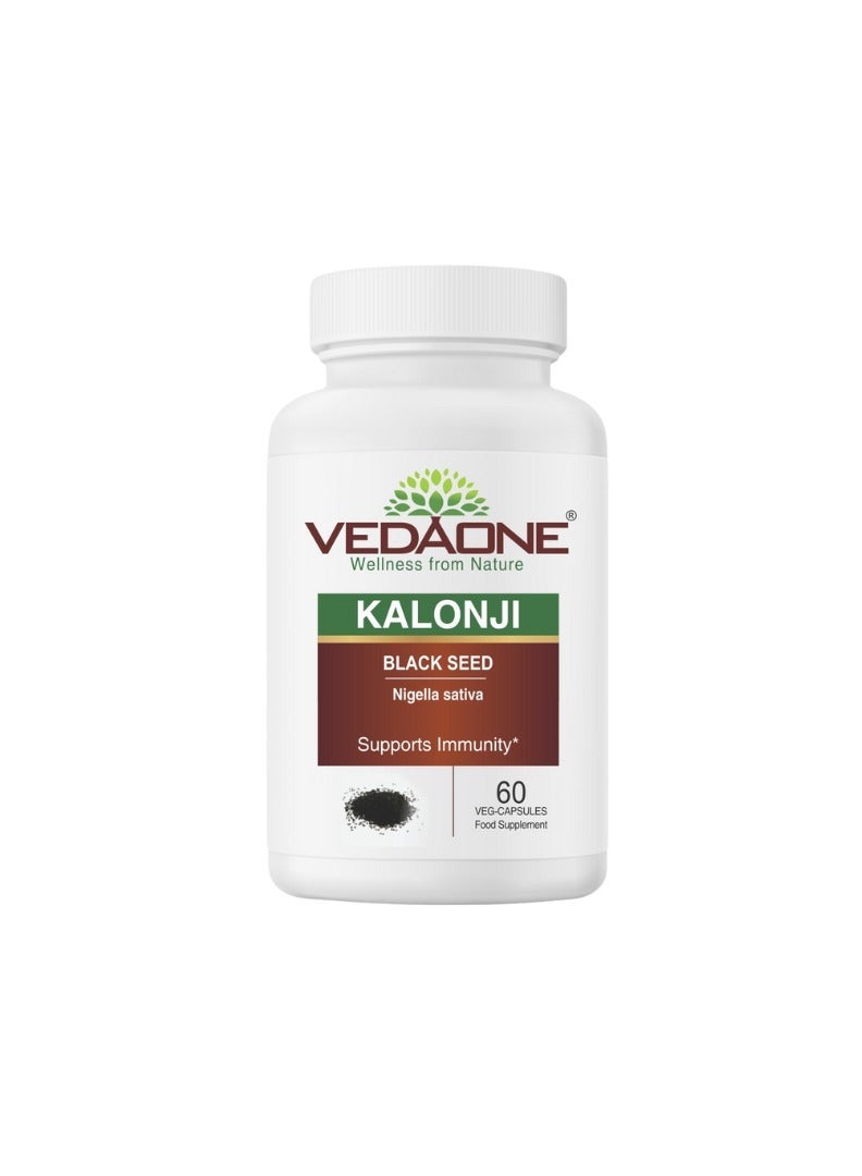 VedaOne All-Natural Kalonji (Black Seed) Veg Capsules | 450mg each | 60 Capsules Supports Immunity, Joint Health, Digestion, Hair & Skin Health, Antioxidant Properties | Premium Wellness Support - Image 1