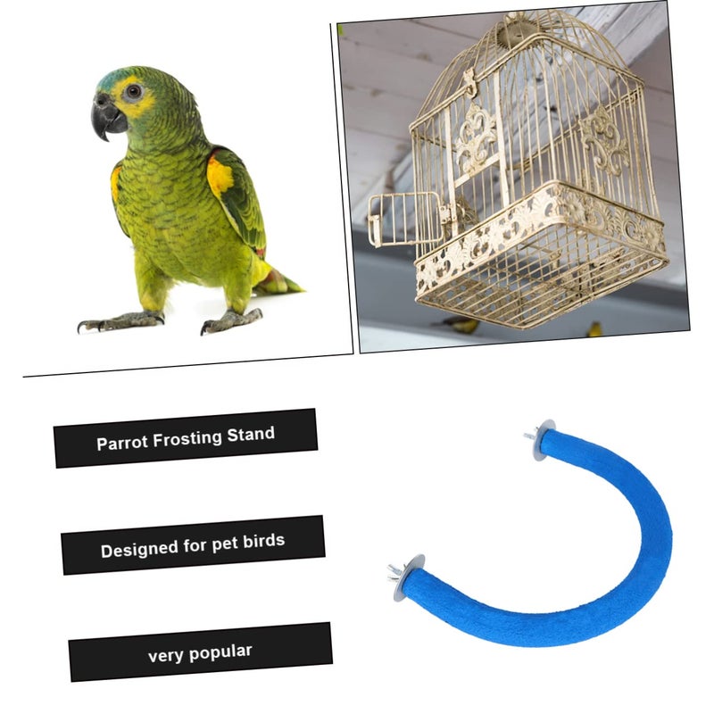 Blue U Shaped Parrot Grind Stick Climbing Stand for Cockatiels Parakeets Easy to Install - Image 5