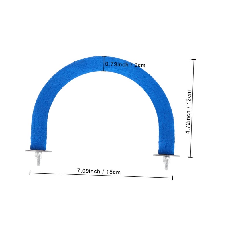Blue U Shaped Parrot Grind Stick Climbing Stand for Cockatiels Parakeets Easy to Install - Image 3