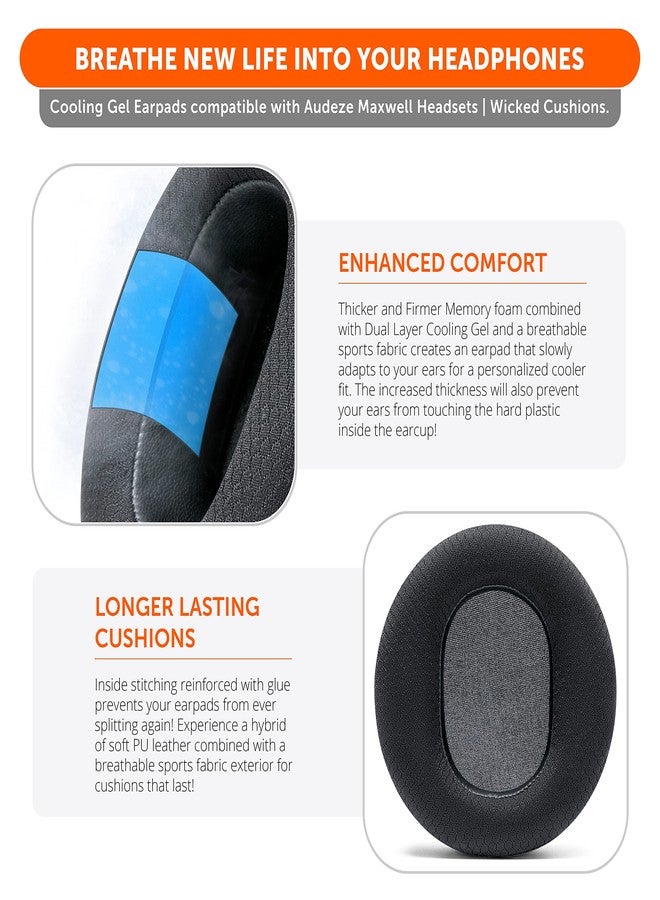 WC Mod Kit Maxwell - Cooling Gel Earpads + Silicone Headband for Audeze Maxwell for Xbox & PS5 by Wicked Cushions | Enhanced Comfort, Cooling & Durability | Black - Image 4