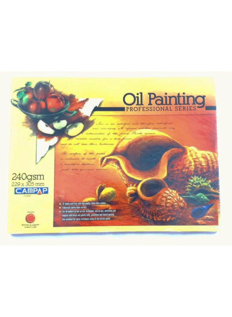 Campap Oil Painting Pad 240 GSM – 12 Sheets, 229×305 mm