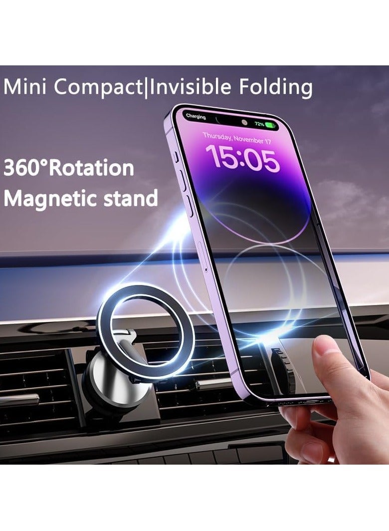 erorex Magnetic Car Phone Holder Air Vent Magnetic Charger Car Mount Adjustable Phone Mount for Car Grey  - Image 5