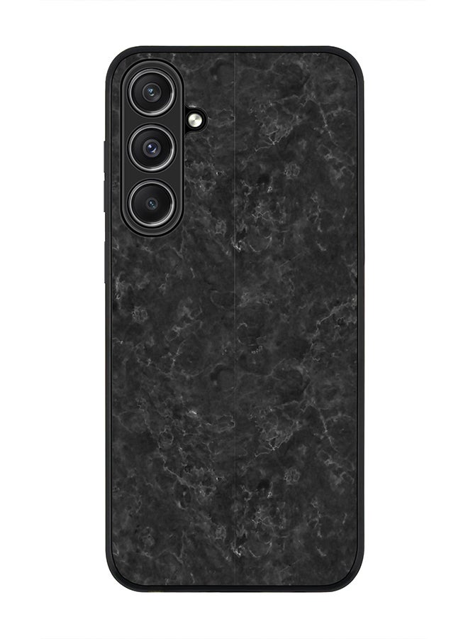 Stylizedd Rugged Black Edge case for Samsung Galaxy S23 FE, Custom Slim fit Flexible Anti Drop Thin Phone Case Cover - Marble Texture Black - Image 1