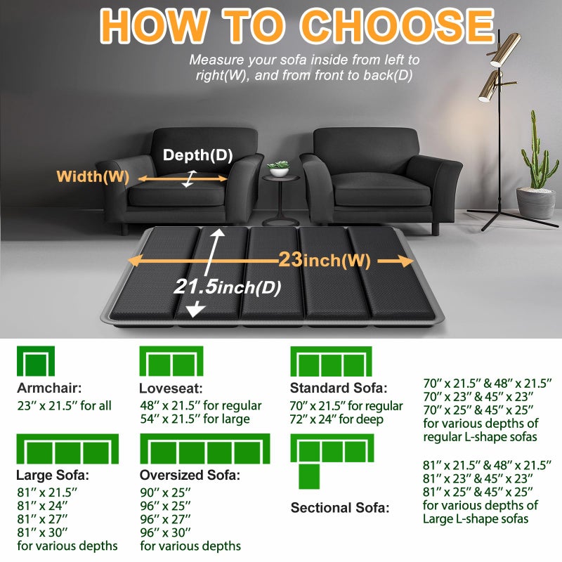 LAVEVE Heavy Duty Couch Cushion Support Board for Sagging Sofa, 21.5''x23'' Extra Thick Solid Wood Under Couch Insert with Anti-Slip Dots, Repair Sagging Spring Sofa and Replace Worn Cushions - Image 5