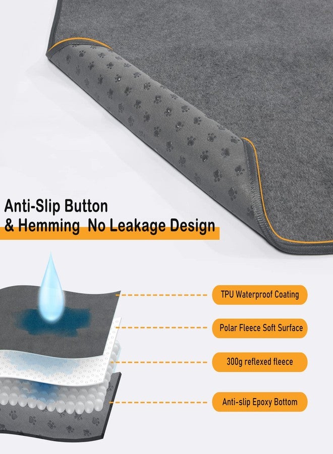 LOOBANI Non-Slip Washable Pee Pad for Dogs, 1 Pack Extra Large Reusable Dog Mat for Floor, Fast Absorbent Pet Whelping Pads, Puppy Playpen Mat for Incontinence, Housebreaking, Crate, 52x82in, Gray - Image 5