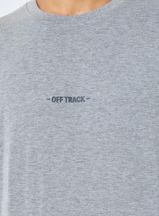 Styli Men Grey Oversized Slogan Print Jersey T-Shirt - Image 4