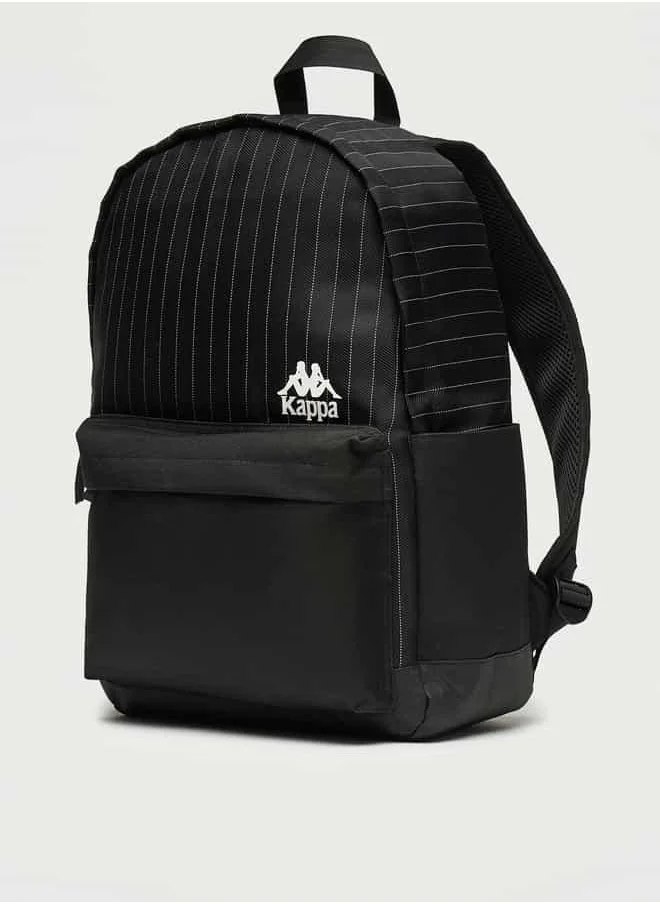 Kappa Kappa Logo Print Backpack with Adjustable Straps and Zip Closure