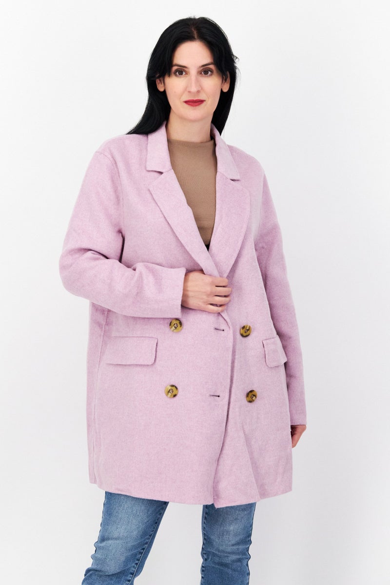 ESPRIT معطف ترينش مزخرف للنساء، بنفسجي - Image 1