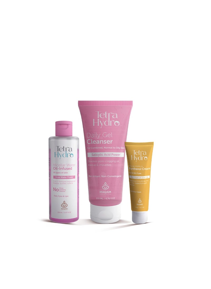 Tetra Hydro Daily Cleansing Bundle For Combined & Oily Skin 