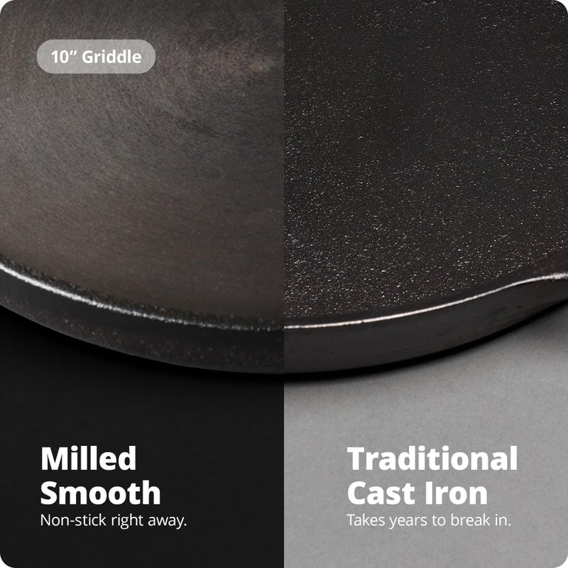 Greater Goods Cast Iron Griddle with Organically Pre-Seasoned Surface, 10-inch Stove Top Griddle Pan - Image 4