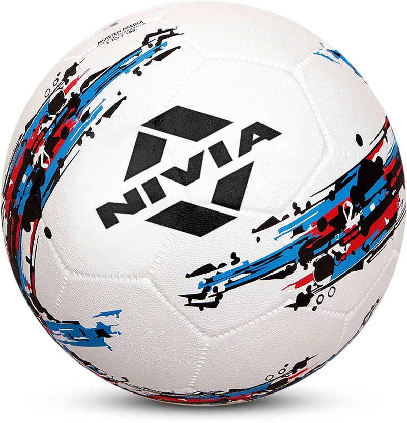 نيفيا كرة القدم ستورم البيضاء المصبوبة مع مضخة – كرة متينة للتدريب والمباريات، مصنوعة من مواد عالية الجودة مع مضخة سهلة الاستخدام - Image 3