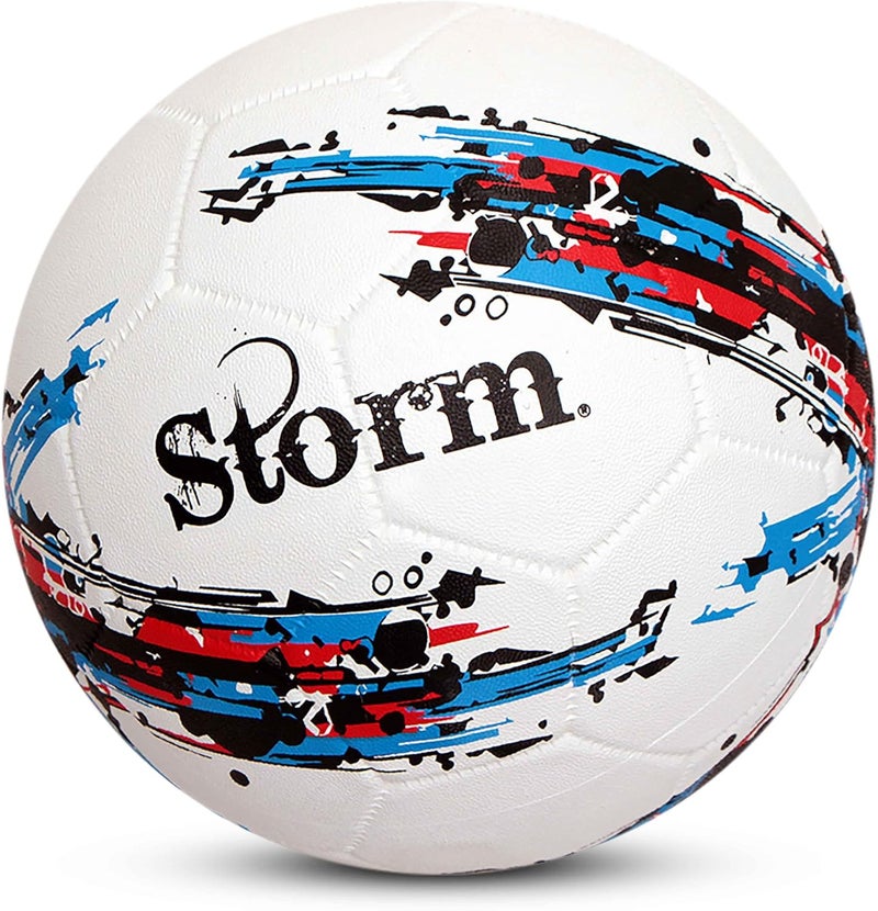 نيفيا كرة القدم ستورم البيضاء المصبوبة مع مضخة – كرة متينة للتدريب والمباريات، مصنوعة من مواد عالية الجودة مع مضخة سهلة الاستخدام - Image 4