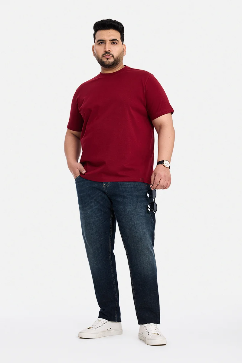 SNITCH Indigo Solid Slim Fit Casual Plus Size Jeans