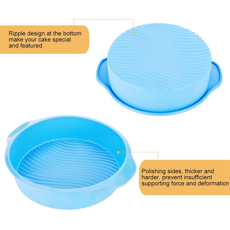 9 Inch Silicone Cake Mold Round Shape Various Baking Pan for Oven (Blue) - Image 4