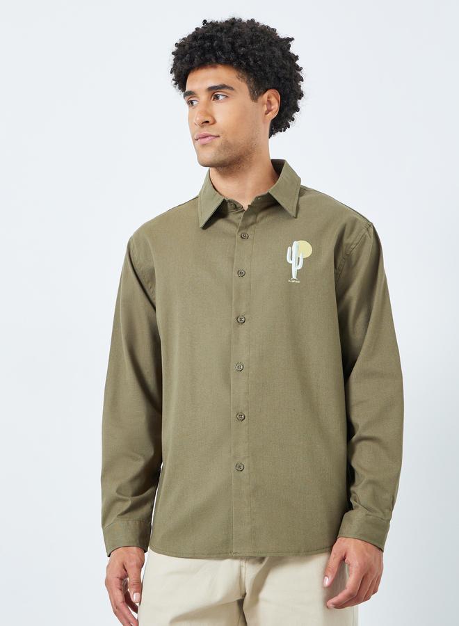 Styli Men Relaxed Fit Linen Blend Shirt - Image 3