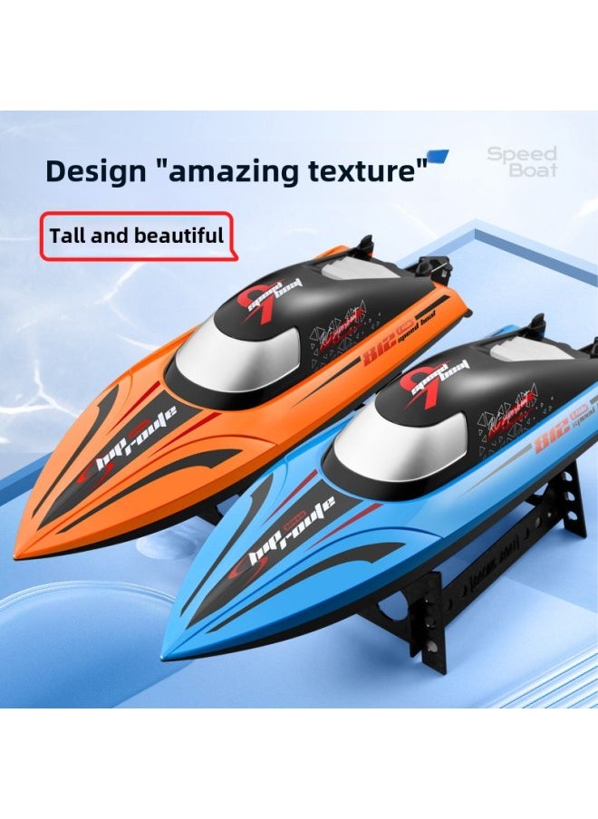 Generic - 2.4G High-speed Remote Control Boat Speedboat Long Endurance High Horsepower High-speed 40km Anti-rollover Low-power Alarm Product-Color:A Blue Hull Battery - Image 1