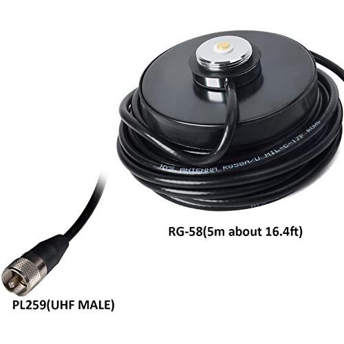 HYS TC-MB90 NMO Mount Magnetic Base for Car Bus Taxi Mobile Radio Antenna W/5M(16.4ft) RG58 Coaxial Cable PL-259 Plug - Image 3