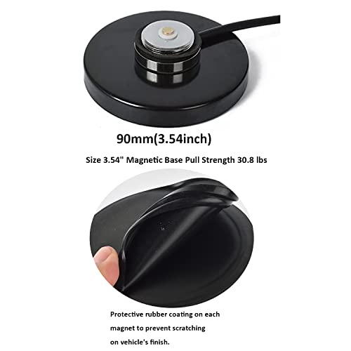 HYS TC-MB90 NMO Mount Magnetic Base for Car Bus Taxi Mobile Radio Antenna W/5M(16.4ft) RG58 Coaxial Cable PL-259 Plug - Image 2