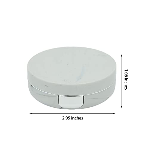 FEILIBAY 2 Pack Marble Contact Lens Case All-in-One Travel Contact container Soak Storage Kit(Silver) - Image 2