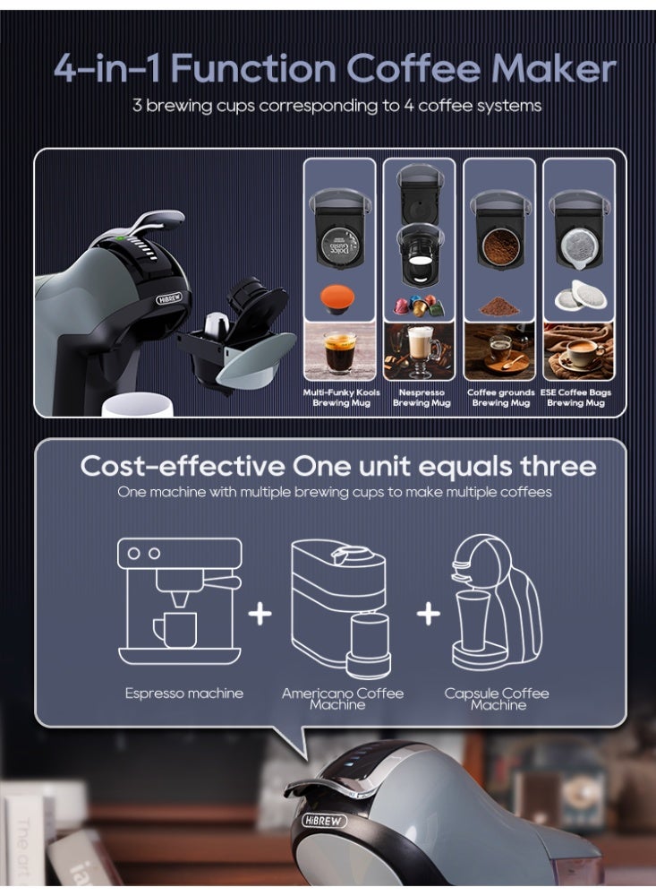 HiBREW ماكينة قهوة كبسولات HiBREW 4 في 1 H17 - Image 5