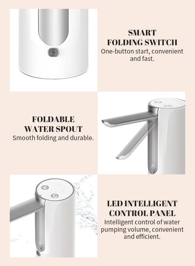 MIGA Portable Electric Water Pump 8 Gallon Jug, Foldable Water Pump, Food Grade Material, Automatic Water Dispenser Nozzle Silent Water Pump Dispenser, For Home, Office, Camping - Image 3