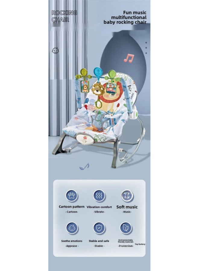 ORiTi Baby Rocking Chair 0-1 Year Old Newborn Electric Music Soothing Sleeping Chair Toy Baby Soothing Lying In Bed - C - Image 4