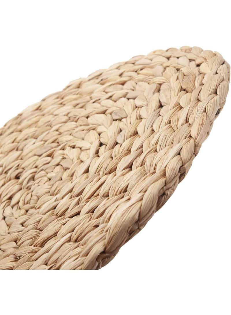 HOMESTAR 4-Pack 30cm Handwoven Water Hyacinth Placemats - Natural Round Table Mats for Dining, Heat Resistant Coasters for Plates & Bowls, Eco-Friendly Set - Image 4