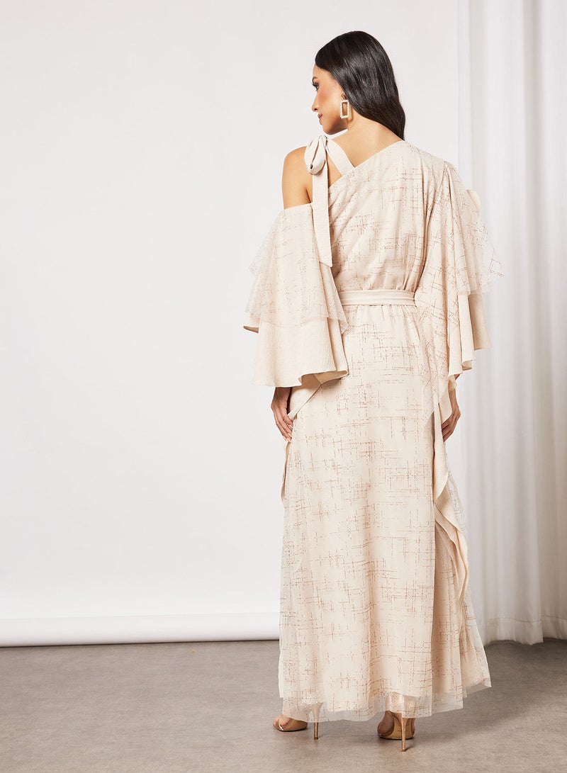 House of Moda One Shoulder Tulle Ruffle Dress  - Image 2