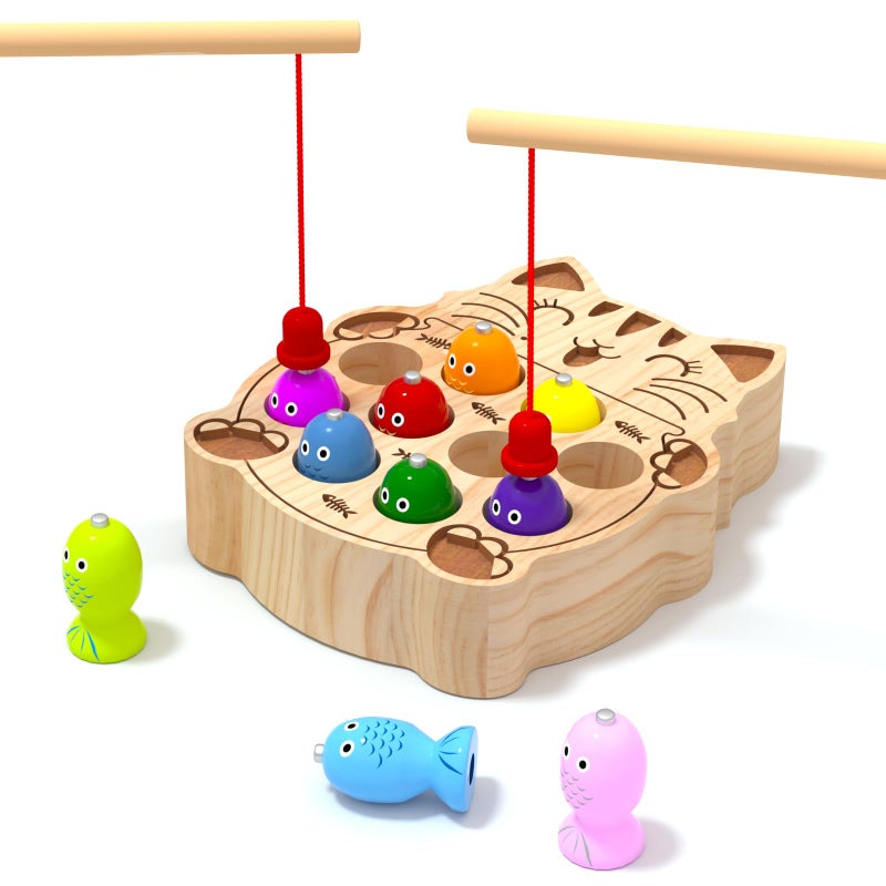 edutree Wooden Magnetic Fishing Game for Toddlers 24 Montessori Sensory Busy Board Educational Learning Fine Motor Skills Toys for 2 3 4 Years Old Boys Girls - Image 3
