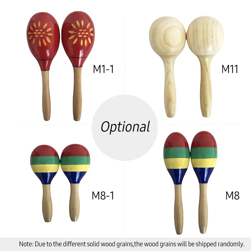 1 Pair Wooden Maracas Sand Hammer Rumba Shakers Rattles Sand Hammer Percussion Instrument Musical Toy for Kid Children Party Games - Image 4