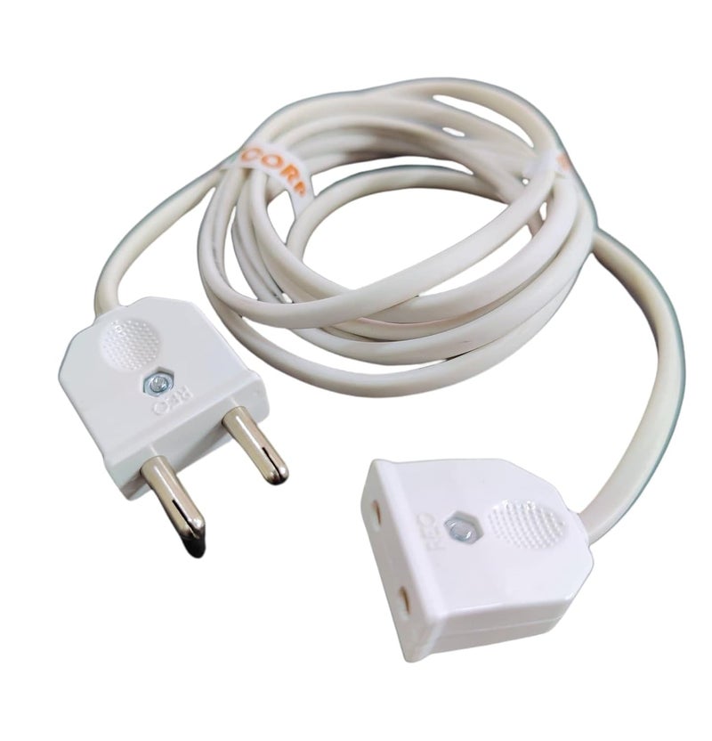 BITCORP BITCORP 2Pin Flexible MaleFemale Socket with Wire Round Wire Extension Cord for Multipurpose UseFestive DecorationsDiwaliChristmasetc White 5 Meter  - Image 3