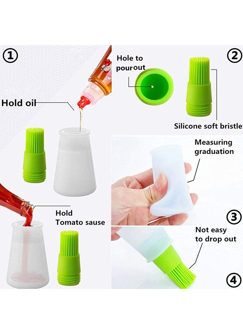 SGMSC SGMSC Heat Resistant Silicone Basting Set BBQ Oil Brush Baking Roasting Grilling Frying Cooking Oil Dispenser for Home Kitchen Party  - Image 3