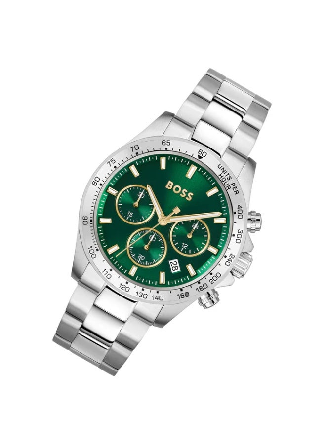 Hugo Boss Men’s Chronograph Watch – Green Dial, Stainless Steel Band, Quartz Movement (Model 1514217) - Image 4