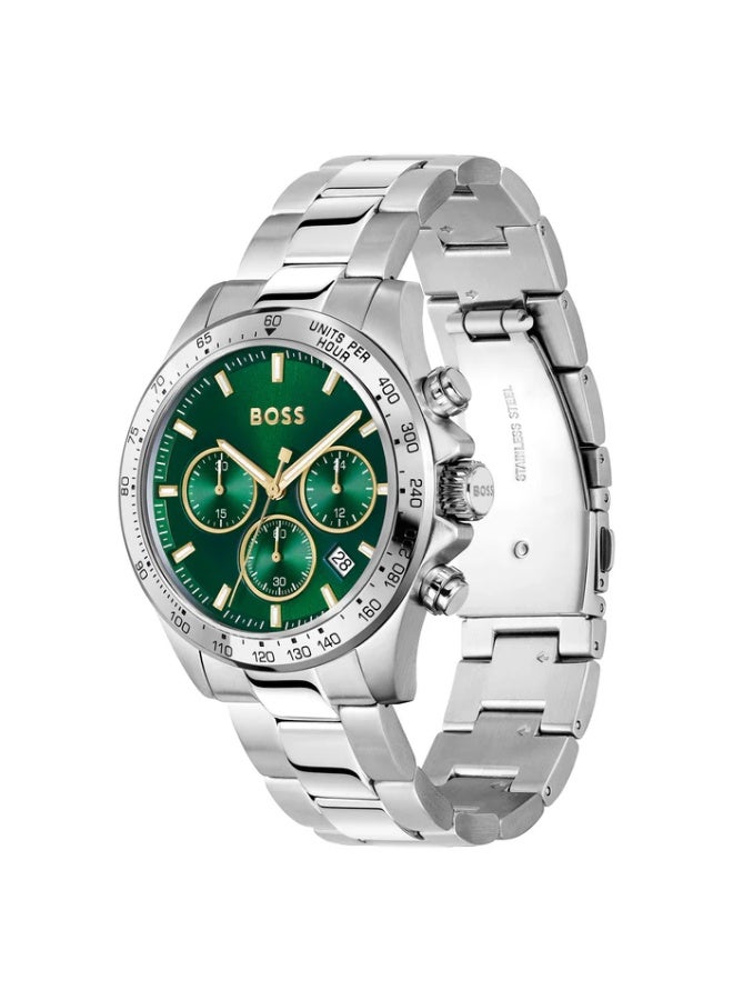 Hugo Boss Men’s Chronograph Watch – Green Dial, Stainless Steel Band, Quartz Movement (Model 1514217) - Image 2