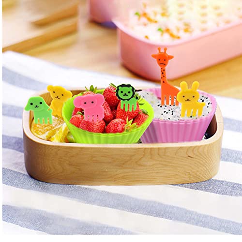 XANGNIER 60 Pcs Silicone Lunch Box Dividers with Animal Food Picks,Reusable Lunch Bento Box Accessories for Kids,Lunchbox Supplies Accessories,Back to School Lunch Essentials,Silicone Cupcake Liners - Image 4