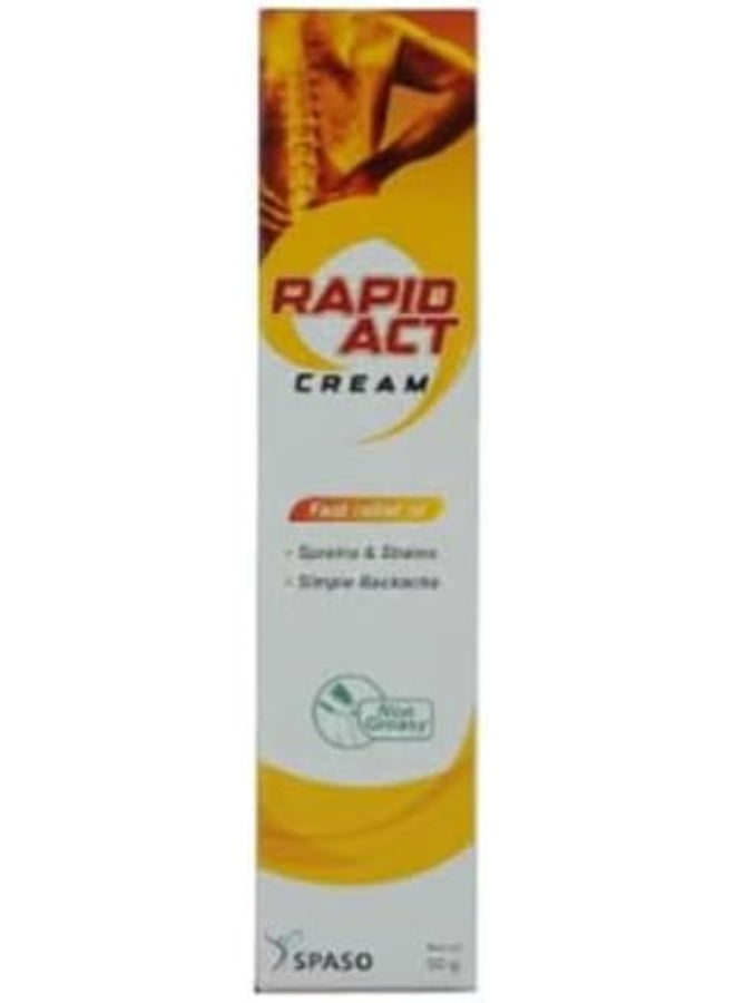 SPASO Rapid Act Cream - Fast Relief of Sprains & Strains - Simple Backache - Non Greasy - 50 Grams - Image 2