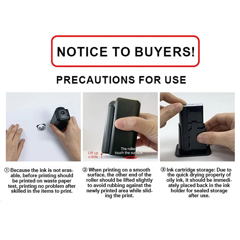 PrintInd Handheld Printer Mini Portable Inkjet Tattoo Printer with Quick-dry Ink Cartridge BT Function APP Control Compatible with Android/iOS Smartphone Print on Paper Clothes Plastic Bag and - Image 3
