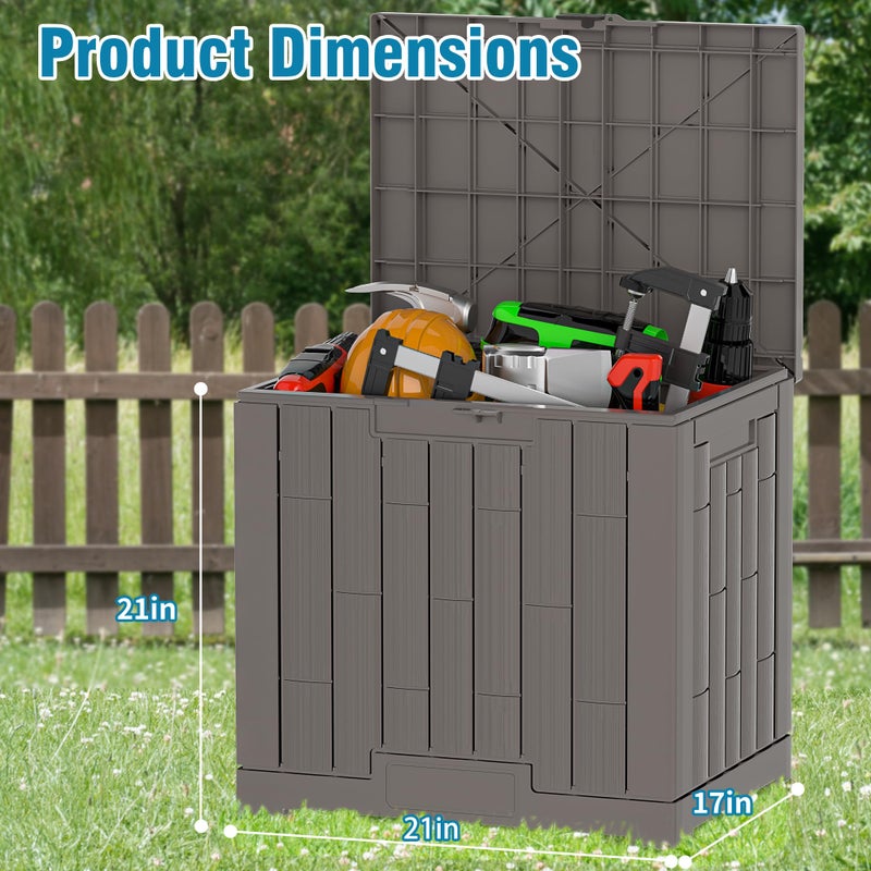 DIAMONDFORGE Outdoor Storage Box, 30 Gallon Resin Waterproof Deck Box, Lockable, Built-in Handle, Outside Storage Container for Patio, Garden and Garage - Image 5