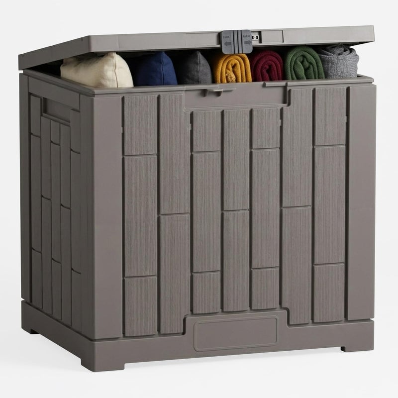 DIAMONDFORGE Outdoor Storage Box, 30 Gallon Resin Waterproof Deck Box, Lockable, Built-in Handle, Outside Storage Container for Patio, Garden and Garage - Image 1
