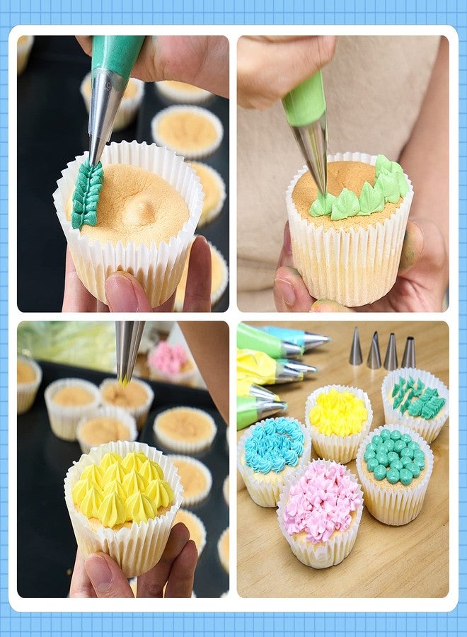 Kasmoire 8Pcs Piping Tips Cake Decorating Kit with 10Pcs Disposable Piping Bags for Starter - Image 5